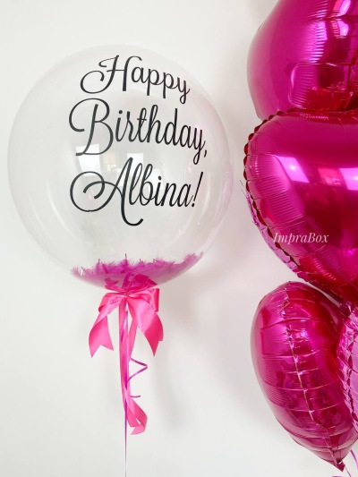 Balon z piórkami Fuxia