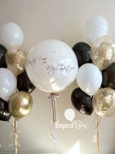 Duży zestaw ze szklanym balonem