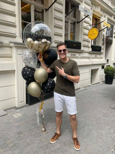 Duży zestaw z balonem Bubbles z napisem